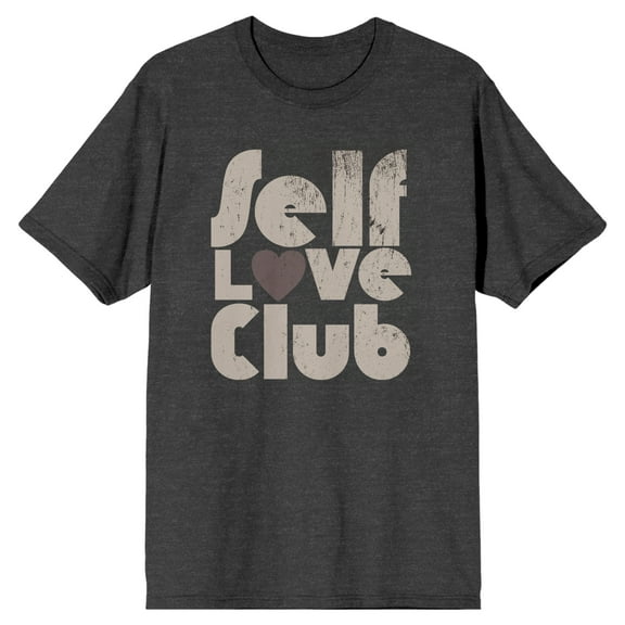 Self Love Club Men's Charcoal Heather Short Sleeve Crew Neck Tee-Medium