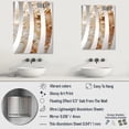 thumbnail image 4 of Designart "Champagne Flow in White and Gold II" Champagne Oversized Wall Mirror - Traditional Food Bathroom Wall Mirror Decor - Multiple Color Options, 4 of 6