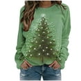 thumbnail image 2 of Amidoa Long Sleeve Sweatshirt for Women Christmas Basic Loose T-Shirt Crewneck Graphic Sweatshirts Womens T Shirt XXXXL, 2 of 7