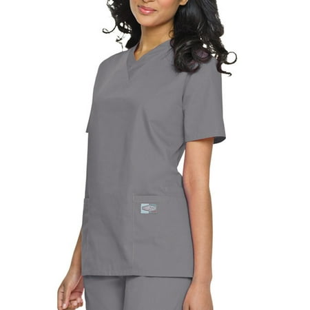 Crimson Scrubs Top - Landau Unisex V-Neck Scrub Top, Style 71221
