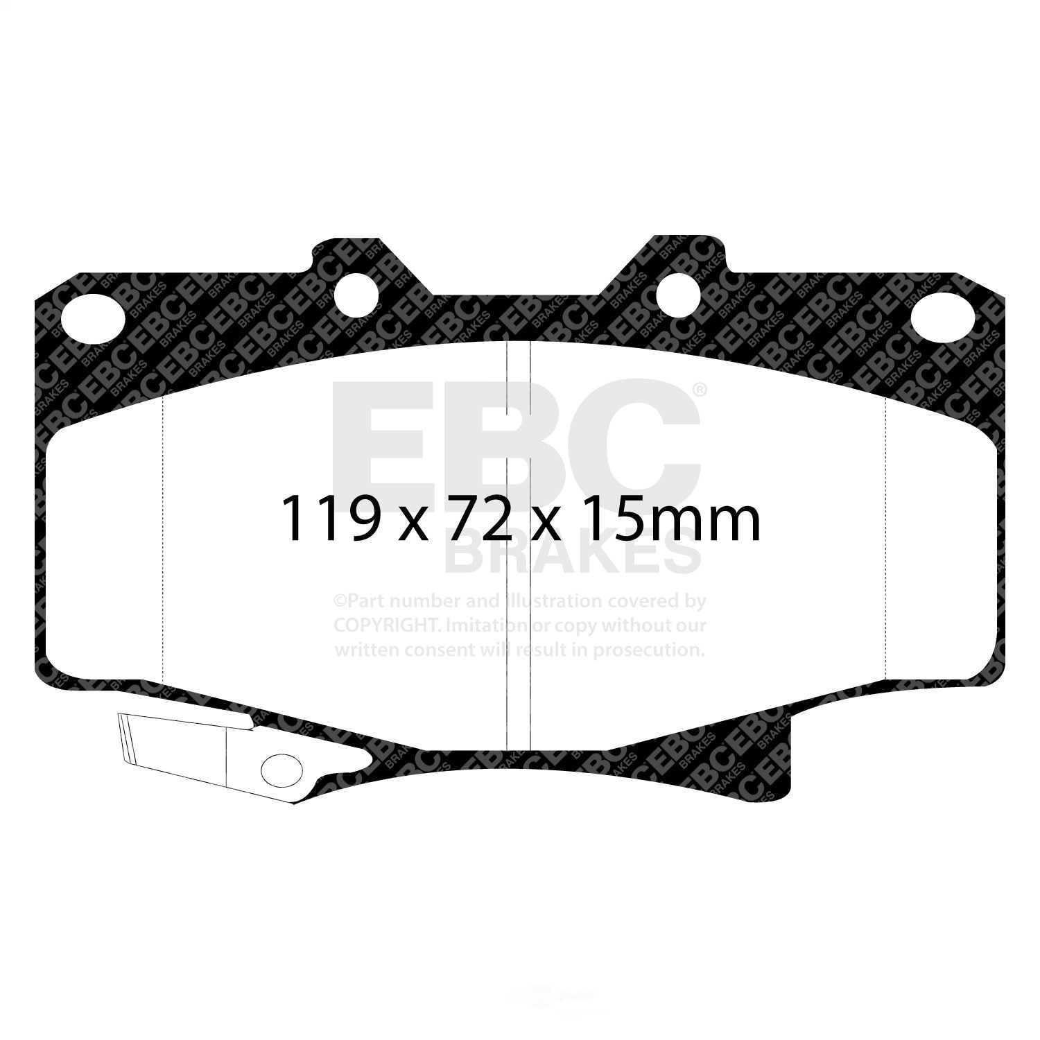EBC Brakes Yellowstuff 4000 Series Street and Track Brake Pad Set Fits select: 1992-1996 TOYOTA 4RUNNER, 1993-1998 TOYOTA T100