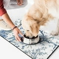 thumbnail image 2 of Romantic Floral Pet Food Mat - Absorbent Dog Feeding Mat with Rose and Peony Pattern, Eco-Friendly & Washable, 2 of 5