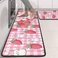 thumbnail image 2 of Kitchen Rugs Sets Of 2,Strawberry Plants Fruit Rabbit Checkered Anti Fatigue Kitchen Mat Rugs Non Slip Washable,Decorative Kitchen Floor Mats for Kitchen,Sink,Laundry,17"x47"+17"x47", 2 of 5