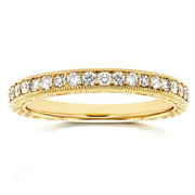 Round Diamond Antique Band 1/3 CTW in 14k Yellow Gold, Size 4