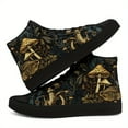 thumbnail image 2 of Coolcustomize Men's Plus Size High-Top Sneakers - Dark Forest Mushroom Print Shoes, Cushioned Rubber Sole, Unisex Retro Shoes for Big Feet, Vibrant Design, Streetwear Style, Breathable Fabric Boots, 2 of 9