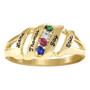 Personalized Family Jewelry Adoring Mother's Birthstone Ring available in Gold over Sterling Silver, Yellow and White Gold