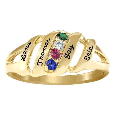 Personalized Family Jewelry Adoring Mother's Birthstone Ring available in Gold over Sterling Silver, Yellow and White Gold