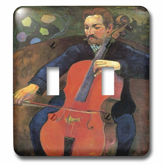 3dRose, Upaupa Schneklud by Paul Gauguin, Man Playing a Cello, double toggle switch