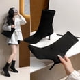 thumbnail image 5 of Taqqpue Boots for Women Heel Pointed Toe Mid Calf Boots Stiletto High Heel Slouch Ankle Boots Women, 5 of 10