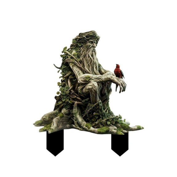 WMGHA Fairy Garden Stakes Flat Decor, Acrylic 2D Fairy Stake,Elf Garden Stakes 2D Flower Pot Stake Garden Ground Insert Fairy Garden Accessories Tree Man Elf Statue Ornaments for Pot Plants Yard