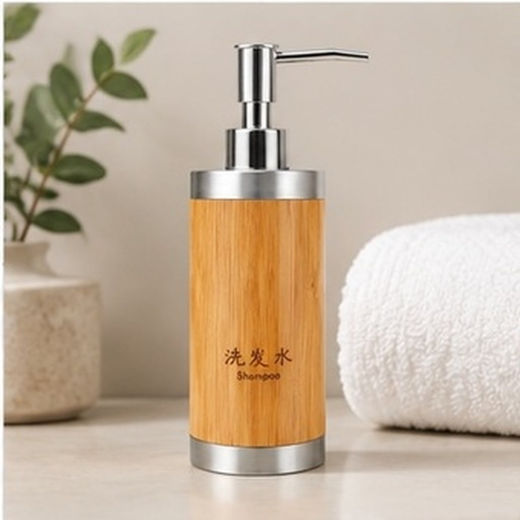 FOLOYORI Stainless Steel Pump Soap Dispenser Refillable Leak Resistant Countertop Organizer for Guest Bathroom