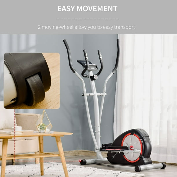 Soozier Elliptical Trainer Magnetic Cardio Workout Exercise Bike