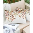 thumbnail image 6 of Fall Leaves Throw Pillow Cover 20 x 36 Inch Decorative Pillow Cover Country Watercolor Orange Eucalyptus Plants Lumbar Pillowcase Seasonal Rectangle Cushion Case for Couch Sofa Bed Living Room, 6 of 7