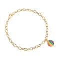 thumbnail image 1 of de Eslabones con Etiqueta de forma forma forma de Pareja de Orgullo Lesbiano Del Iris Oro Salvador Pulsera colgante LGBT, 1 of 9
