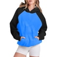 thumbnail image 1 of Timegard Sweatshirts for Women Long Sleeve Hoodies Pullover Fall Color Block Loose Tops with Pockets, 1 of 4