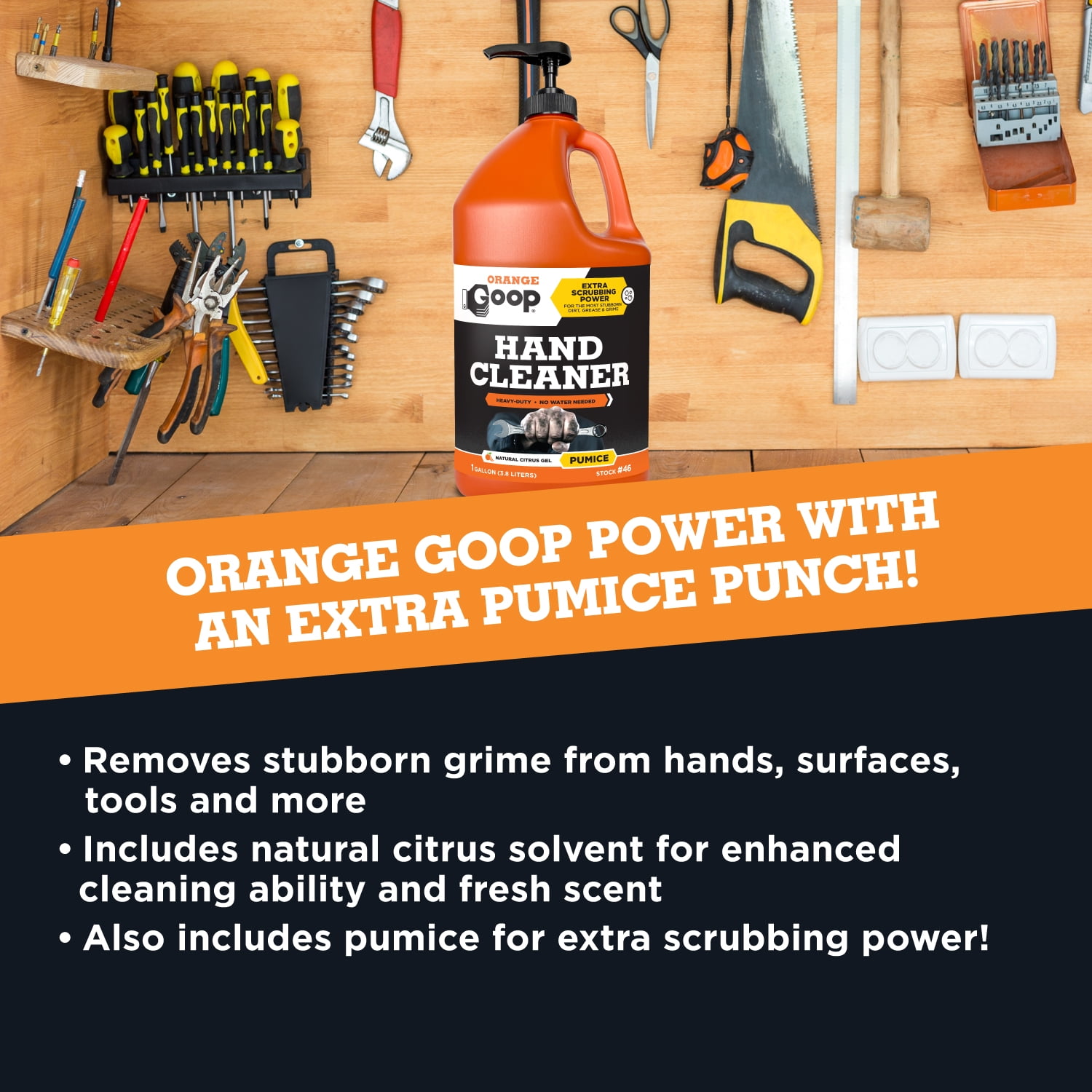 GOOP Orange Liquid with Pumice Multi-Purpose Waterless Hand Cleaner - 1 Gallon Pump Bottle