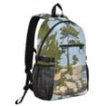 thumbnail image 2 of JIALIOU 14" Laptop Backpack Waterproof Airline Approved Stylish Casual Daypack for Travel Business College Work, Island Oil Painting, 2 of 8