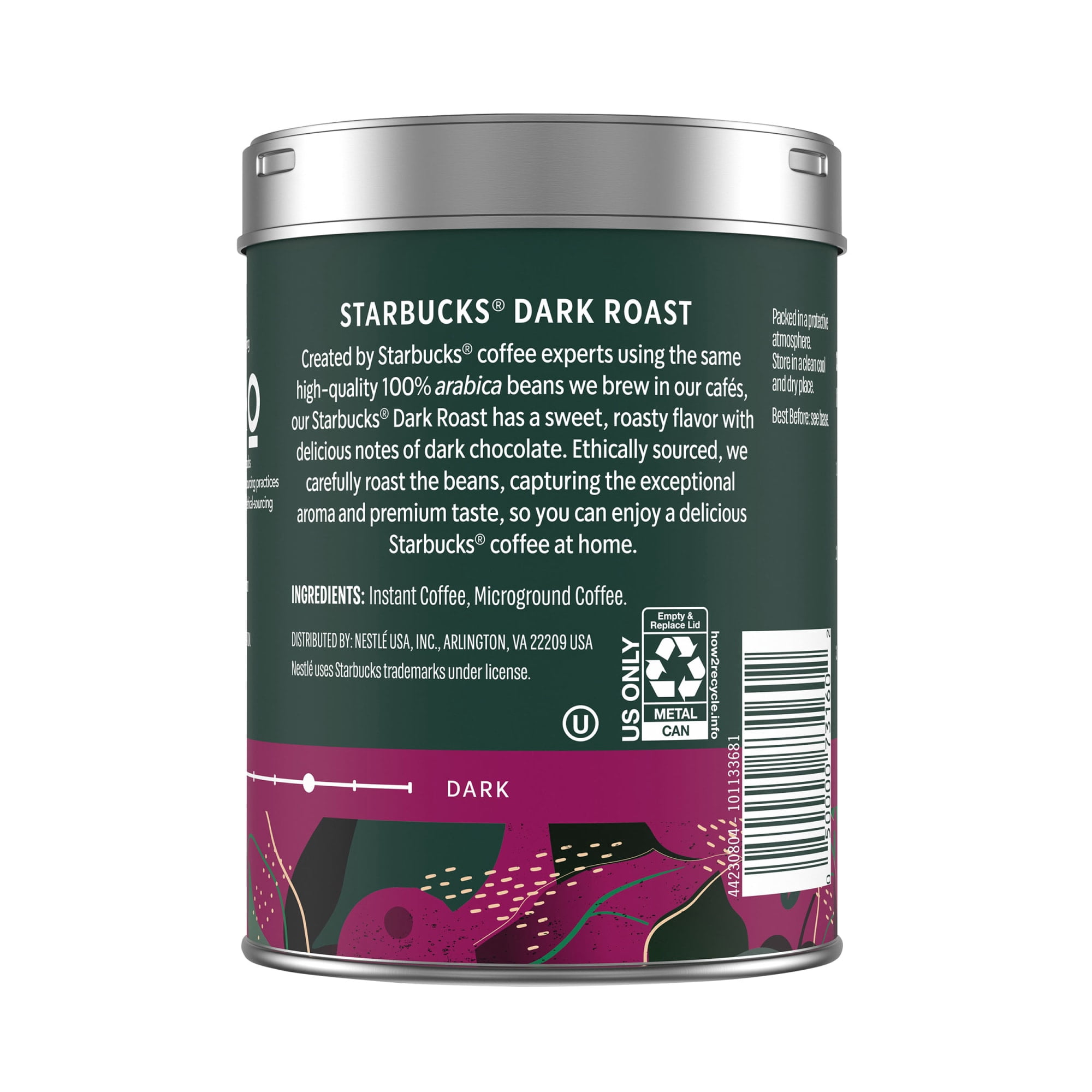 Starbucks Premium Instant Coffee, Dark Roast Coffee, Arabica Beans, 3.17 oz