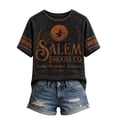 thumbnail image 3 of Clossjun Women's Vintage Halloween Shirts Skeleton Print Short Sleeve Fall Wear T-Shirts for Party Streetwear 2XL, 3 of 5
