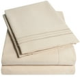 thumbnail image 2 of 1500 Supreme Collection Extra Deep 21" Pocket 4 Piece Sheet Set California King Beige, 2 of 3