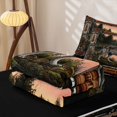 thumbnail image 6 of Manfei Sunset Lake Zipper Full Size Comforter Sets with Fitted Sheet and 2 Pillowcases,Rustic Wolf Zipper Bedding Set,Brown,Black Reversible,4pcs, 6 of 8