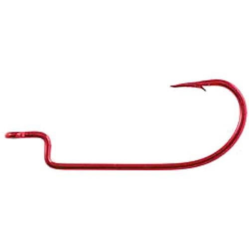 Owner Red Offset Shank Wide Gap Worm Hook, 5/0 - Walmart.com - Walmart.com