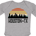 thumbnail image 4 of Inktastic Houston Texas Skyline Retro Boys or Girls Long Sleeve Baby Bodysuit, 4 of 5