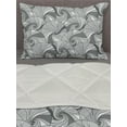 thumbnail image 3 of Grey Comforter & Sham Bedding Set, Doodle Circles with Spiral Stripes Illustration of Abstract Round Twirl Motifs, 3 pcs Duvet Set Microfiber Filling Quilt, 5 Sizes, Grey and Pale Grey, by Ambesonne, 3 of 4