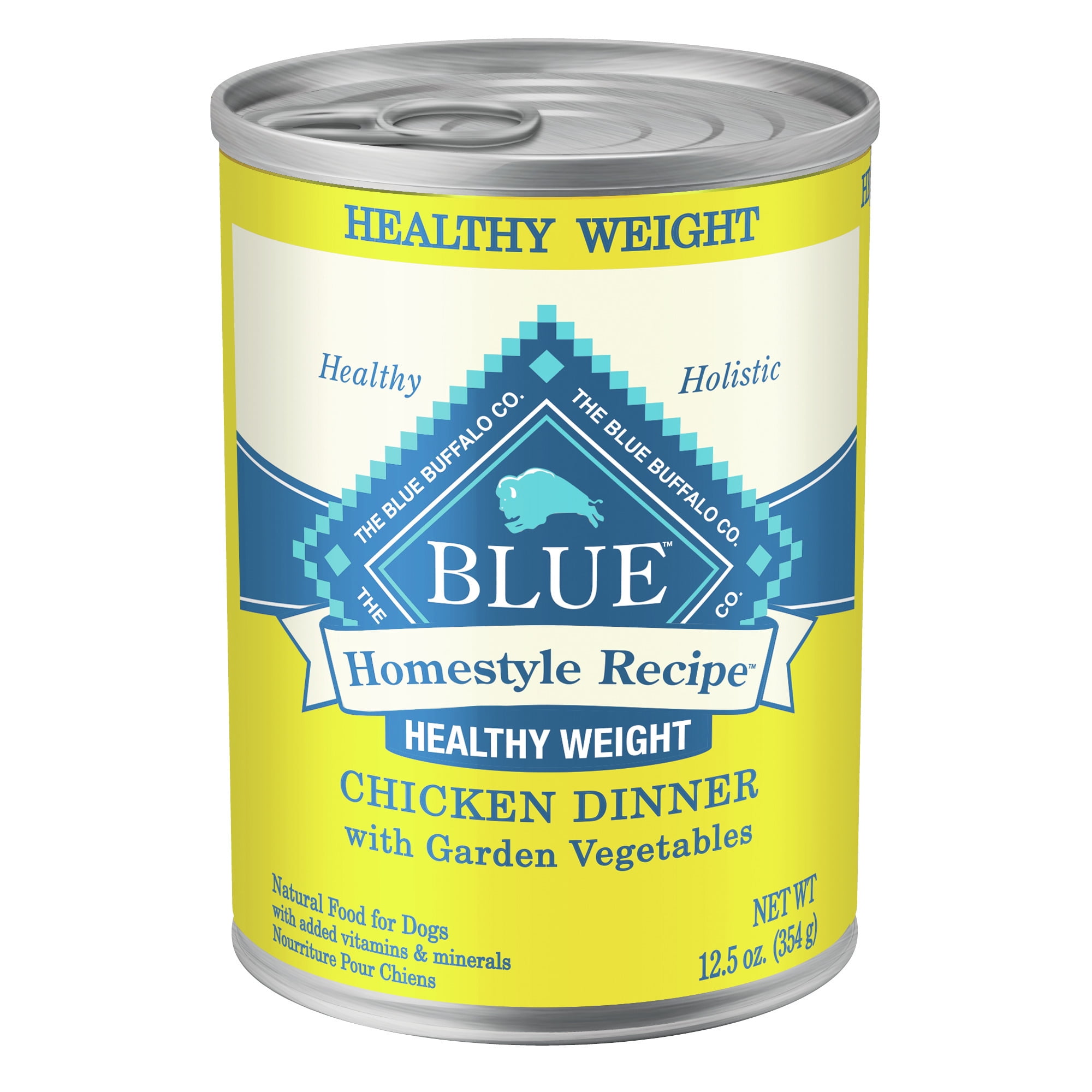 Blue Buffalo Homestyle Recipe Healthy Weight Chicken Pate Wet Dog Food for Adult Dogs, Whole Grain, 12.5 oz. Can
