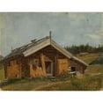 thumbnail image 2 of Adolph Tidemand 24x19 Black Ornate Framed Double Matted Museum Art Print Titled: Farmhouse at Bolkesjo (1844), 2 of 5