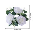 thumbnail image 3 of Nkmbld Spring Wreath Rose Candle Wreath Artificial Silk Flower Ring Leaf Candle Wreath Wedding Valentine Day Party Table Candlestick Decorations, 3 of 5