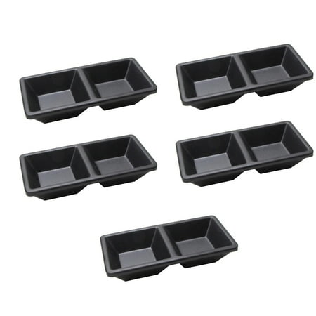 

Hengtai Black Melamine Tableware Condiments Sauc-e Dish Shallow Dipping Square Bowl Home Use Restaurant Supply Two Compartments 6pc Pack (2 Compartment) Black