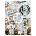 thumbnail image 3 of Teal Spring Floral Cloth Napkins Set of 6 Reusable Dinner Napkins, Elegant Pastoral Flowers Cocktail Napkin Washable Table Napkins for Wedding/Holiday Party/Baby Shower 20"x20", 3 of 7