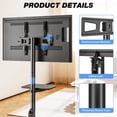 thumbnail image 6 of RTVR Rolling Mobile TV Stand Cart for 32 to 65 inch TVs with Power Outlet Adjustable Shelf, Outdoor Black, 6 of 14