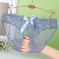thumbnail image 4 of Womens Bow Crotchless Mesh Embroidery Sexy Panties Lace Seethrough Underwear Gray XL YIWEI, 4 of 11