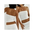 thumbnail image 3 of Yunliwuli Women Crop Tube Tops Solid Color Summer Bandeau Vest Backless Shirts for Streetwear Aesthetic Grunge Clothes, 3 of 8