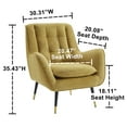 thumbnail image 4 of Art Leon Tufted Wingback Chair, Velvet Deep Upholstered Accent Chair for Living Room, Yellow, 4 of 9