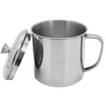 thumbnail image 2 of Double Walled Stainless Steel Coffee Mug, Insulated Travel Camping Cup with Handle, Silver, Dishwasher Safe, 3 Sizes Available, 2 of 7