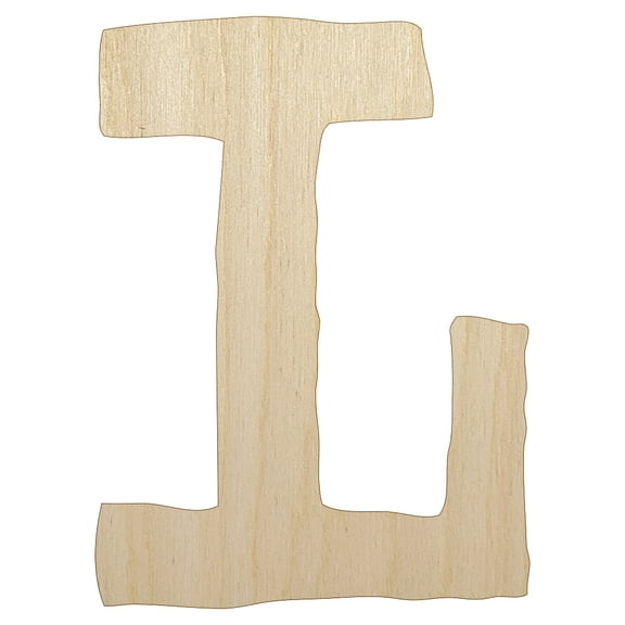 Letter L Uppercase Cute Typewriter Font Wood Shape Unfinished Piece Cutout Craft DIY Projects - 4.70 Inch Size - 1/8 Inch Thick