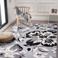 thumbnail image 3 of World Rug Gallery  Modern Floral Design Area Rug Gray 9' x 12' 9' x 12' Indoor Dining Room,Living Room,Bedroom Grey,White,Yellow Rectangle, 3 of 5