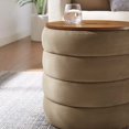 thumbnail image 6 of Ottoman Accent Chair, Taupe Gray, Velvet, Living Kitchen Cafe Bistro Hospitality Restaurant, Modern Contemporary Boutique HB36662, 6 of 9