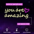 thumbnail image 2 of You Are Amazing Neon Sign for Wall Decor, Led Signs for Home Decor, Dimmable Neon Light Sign for Bedroom, Game Room, Living Room, Bar Decoration, USB Powered Light Up Signs for Man Cave, 2 of 8