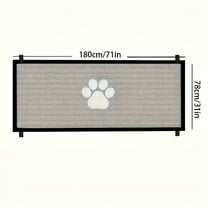 LAMIRO Retractable Expandable Mesh Dog Gate for Indoor and Outdoor Use - Tall Free Standing Pet Barrier with Door, Fits Stairs, Wide Doorways(Extra Long)