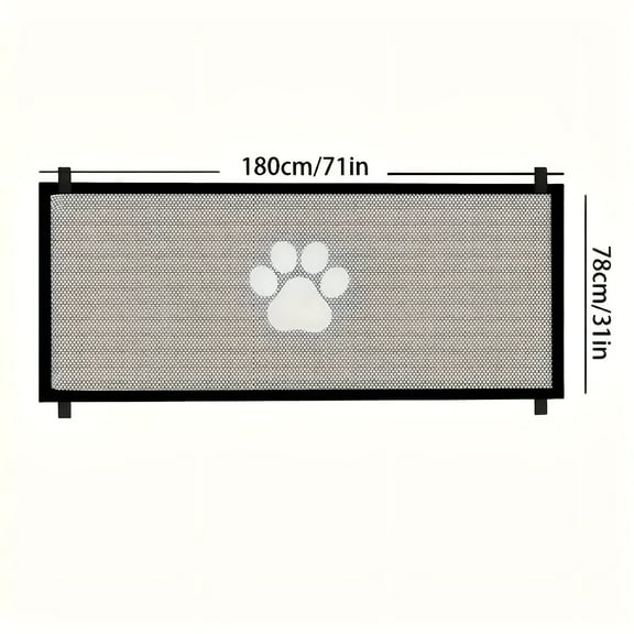 LAMIRO Retractable Expandable Mesh Dog Gate for Indoor and Outdoor Use - Tall Free Standing Pet Barrier with Door, Fits Stairs, Wide Doorways(Extra Long)
