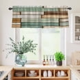 thumbnail image 5 of 3 Piece Kitchen Curtains and Valances Set Sage Green Vintage Cafe Curtains 36 Inch Length Brown Retro Farmhouse Elegant Pastoral Valance & Tier Curtain for Living Room Bedroom 54"x18"+27"x36"*2, 5 of 6