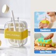 thumbnail image 2 of Ice Bottle Cup, Ice Cube Bottle, Water Bottle Ice Cube Tray, Cool Summer Ice Cube Cup, 2 In 1 Touch-Free Ice Cube Tray Water Bottle with Straw & Strap (500ml Green), 2 of 7