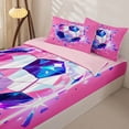 thumbnail image 3 of Castle Fairy Abstract Crystal Soccer Zipper Full Size Comforter Sets with Fitted Sheet and 2 Pillowcases, Sport Theme Zipper Bedding Set, Pink Blue Black,4pcs,Pink Reversible, 3 of 6