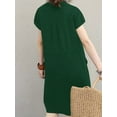 thumbnail image 5 of ZANZEA Women Short Sleeved Mid-Calf Dress V-Neck Dresses, 5 of 5