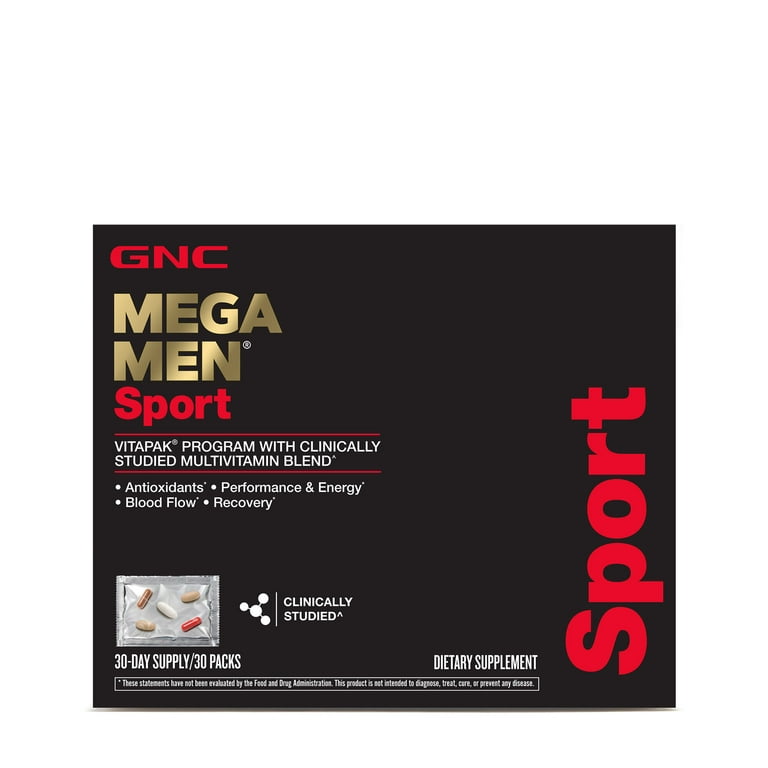 GNC Mega Men Health & Vitality Vitapak, 30 Daily Packs, 4-in-1
