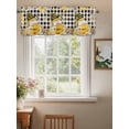 thumbnail image 2 of Summer Gnome Valances for Windows Bee Daisy Honeycomb Honey Black Plaid Rod Pocket Curtains Valance Short Window Treatment Drapes for Living Room, Bedroom Bathroom 56"&nbsp;W x 16" L, 2 of 5